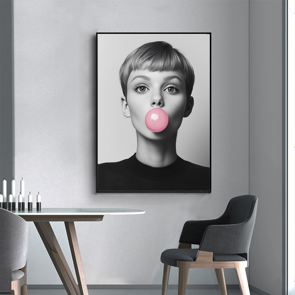 Pop Art Chic: Pink Bubblegum Canvas Wall Art
