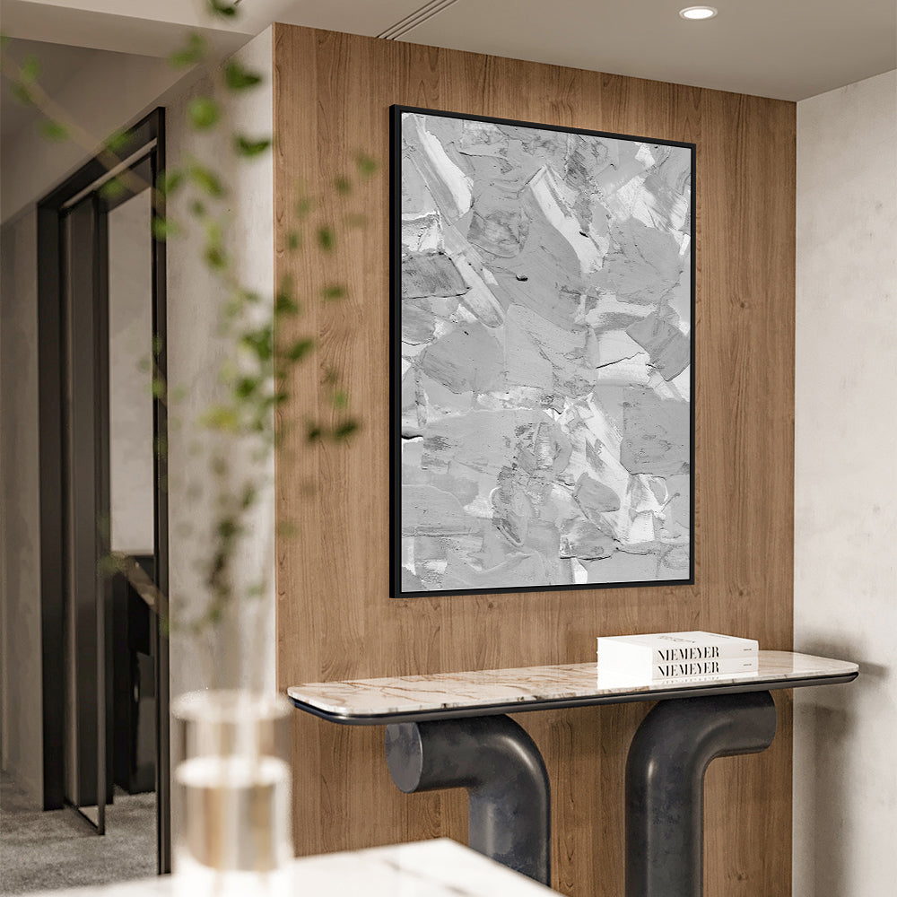 Monochrome Texture Canvas Wall Art – Modern Black & White Design