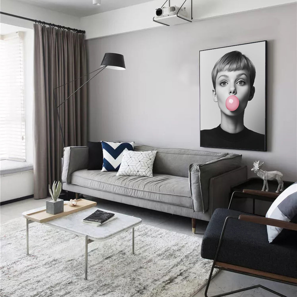 Pop Art Chic: Pink Bubblegum Canvas Wall Art