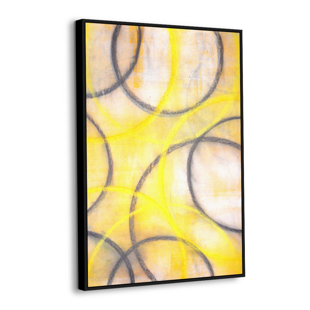 Yellow Circles Canvas Wall Art – Modern Geometric Design