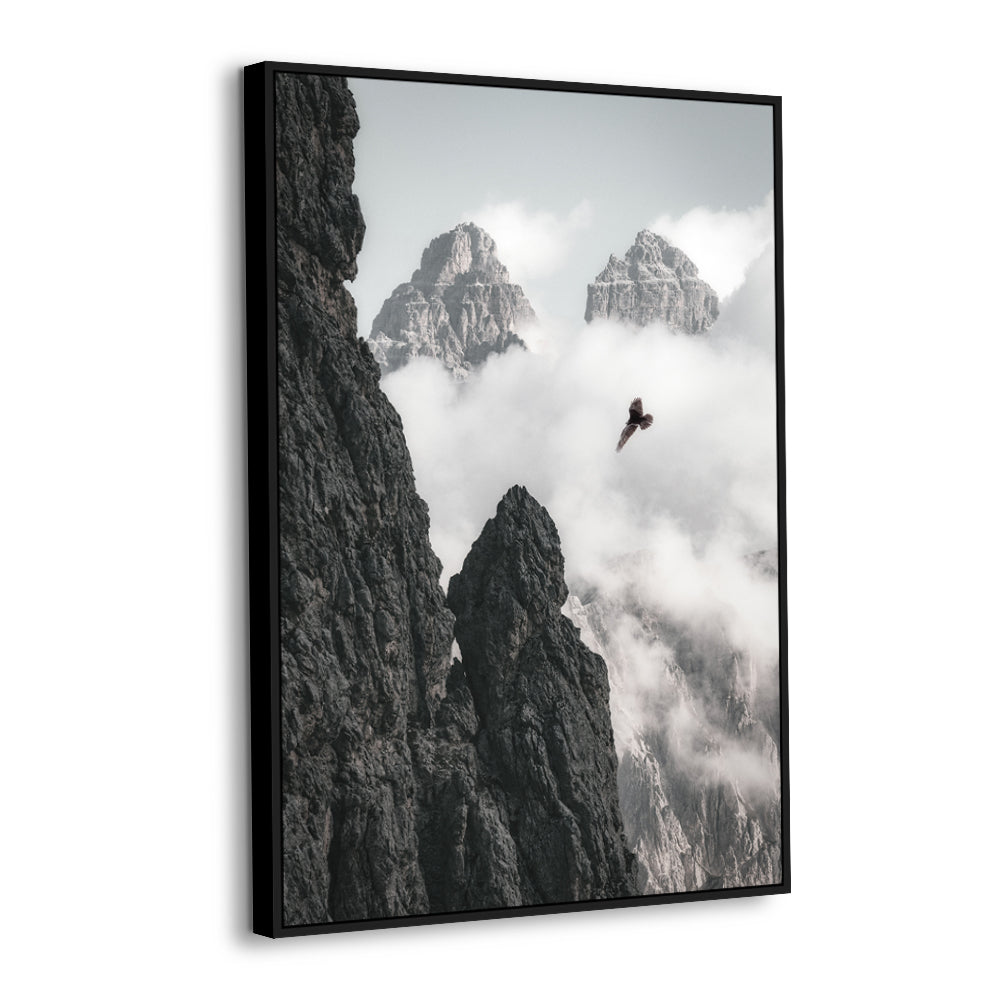 Majestic Mountain Flight – Soaring Eagle Over Peaks Canvas Wall Art
