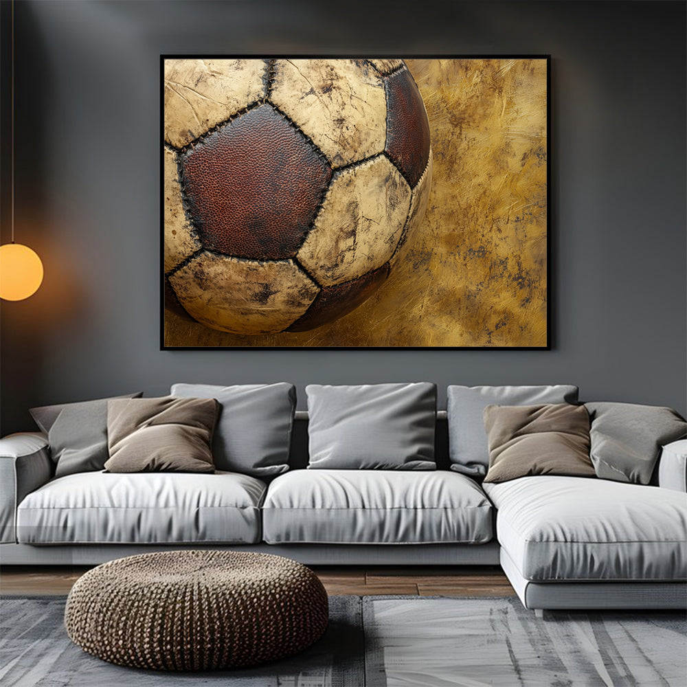 Vintage Soccer Ball Canvas Wall Art