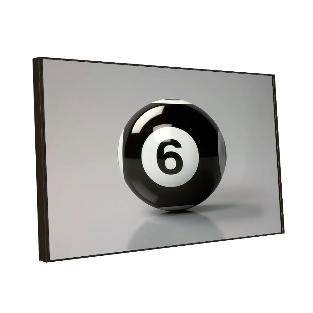 Classic Black 6 Ball Canvas Wall Art