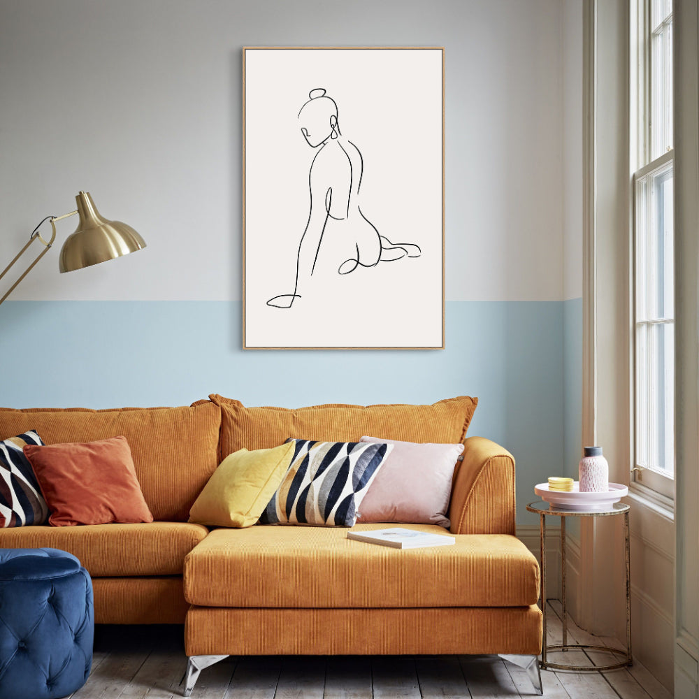 Minimalist Yoga Pose Line Art Canvas Wall Art