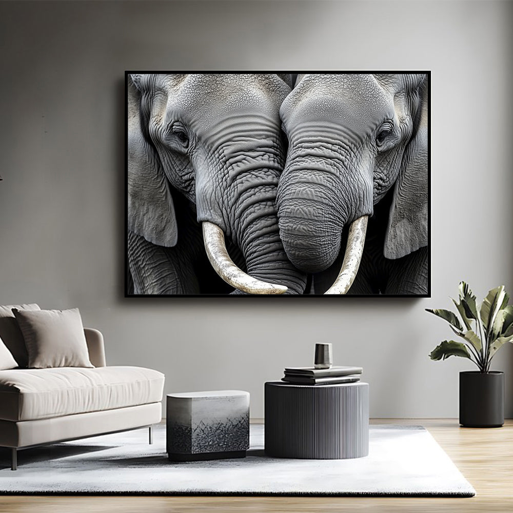 Majestic Elephant Pair Canvas Wall Art