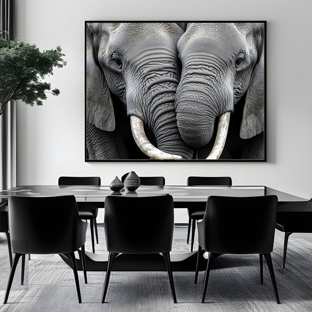 Majestic Elephant Pair Canvas Wall Art