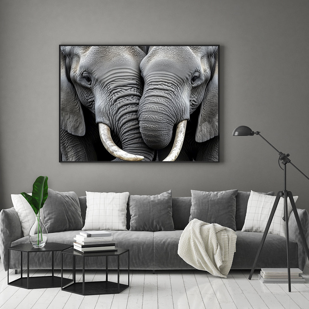 Majestic Elephant Pair Canvas Wall Art