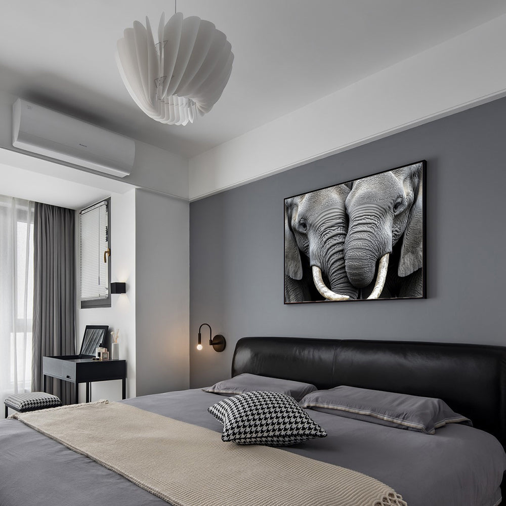 Majestic Elephant Pair Canvas Wall Art