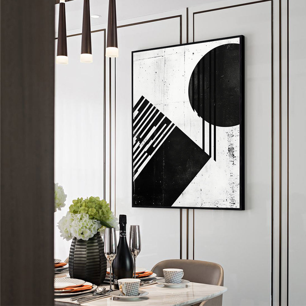 Modern Black & White Canvas Wall Art
