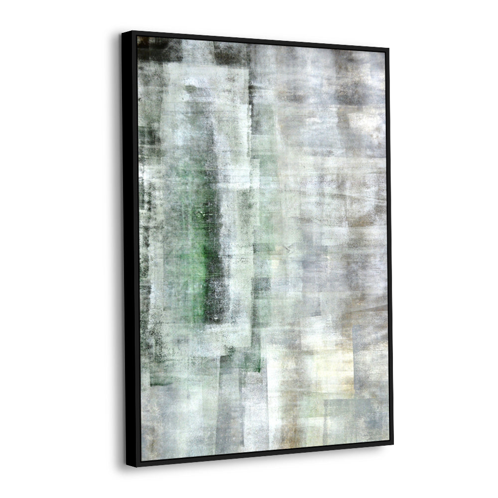 Modern Green & Gray Canvas Wall Art – Contemporary Textured Painting