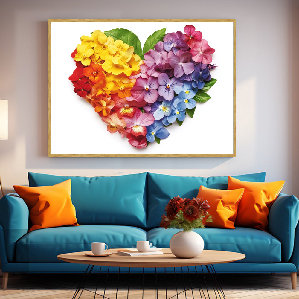 Floral Heart Canvas Wall Art
