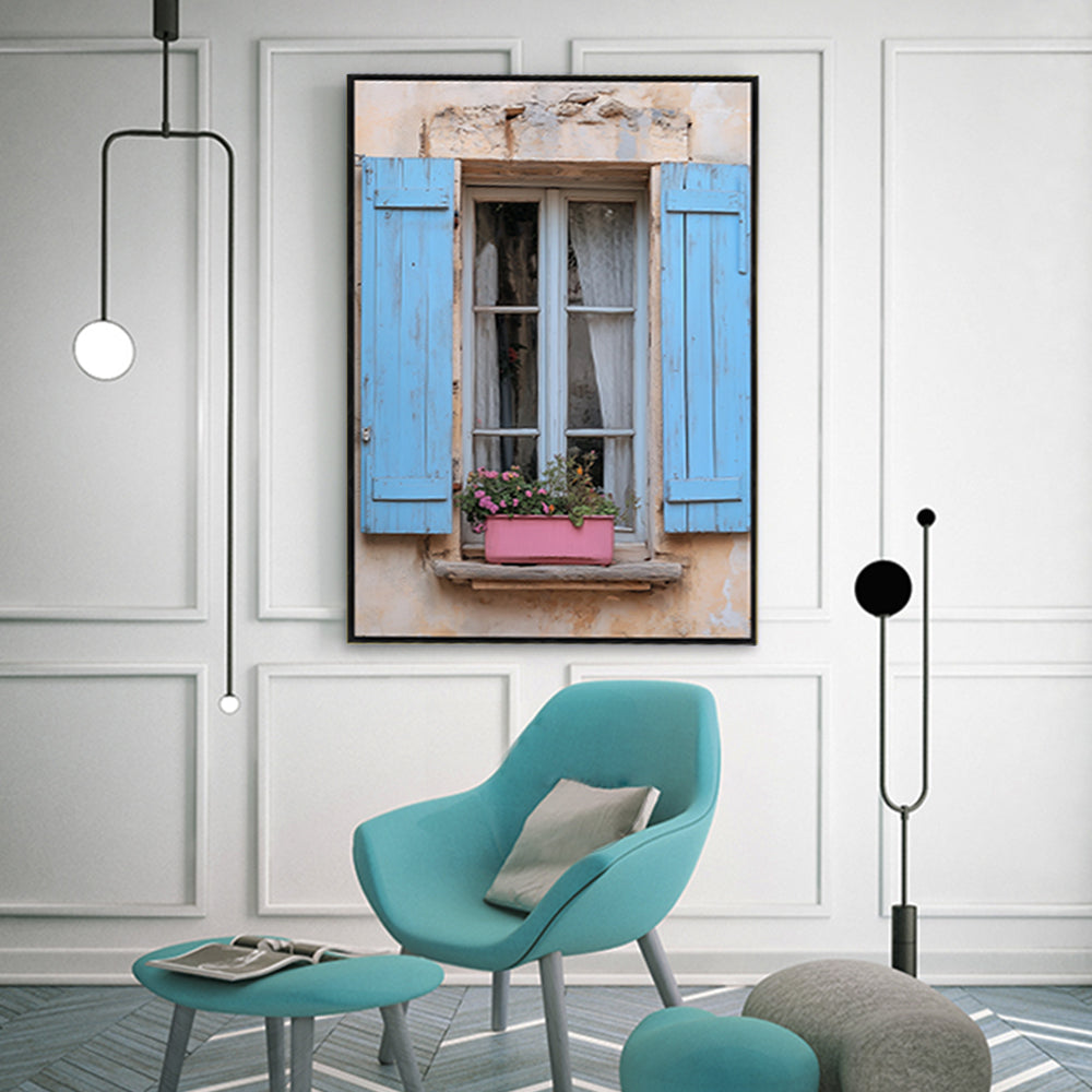 Rustic French Window Canvas Wall Art