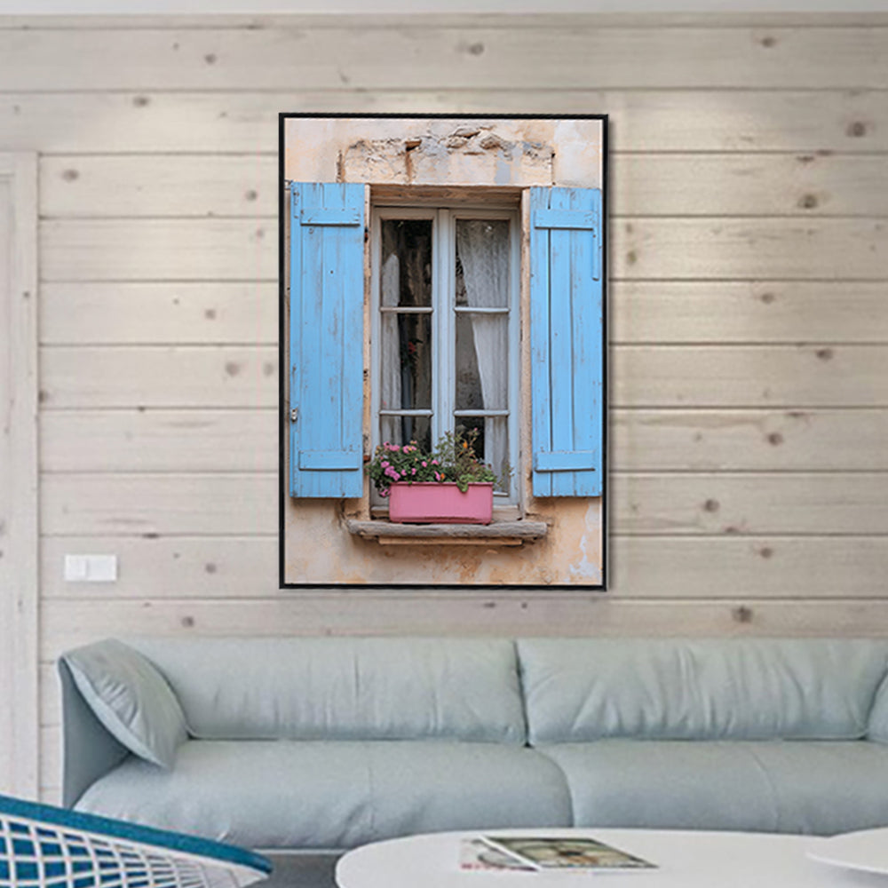 Rustic French Window Canvas Wall Art