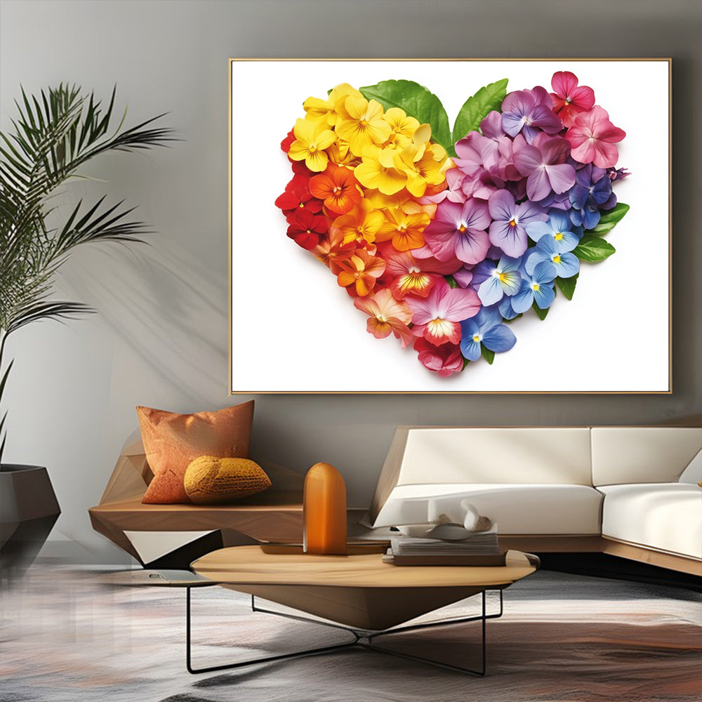 Floral Heart Canvas Wall Art