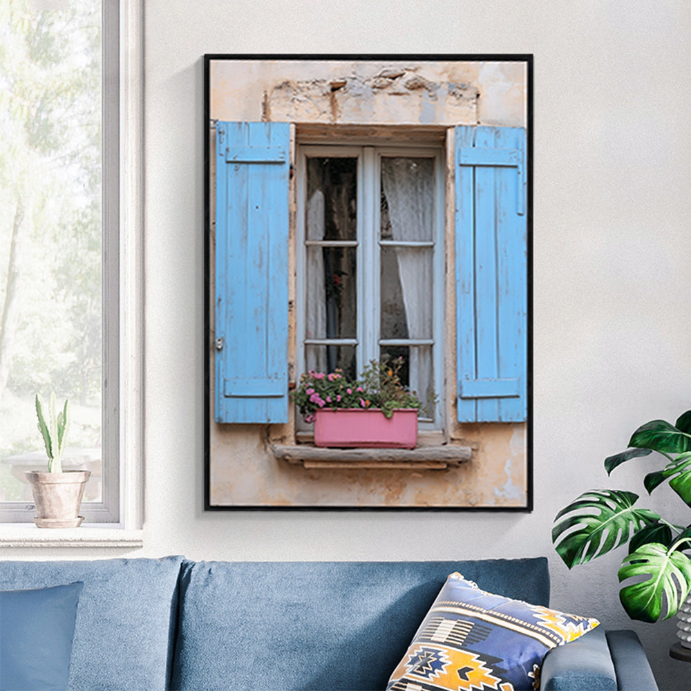 Rustic French Window Canvas Wall Art