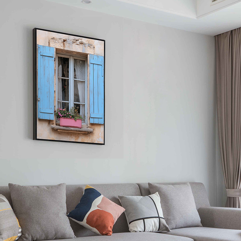 Rustic French Window Canvas Wall Art