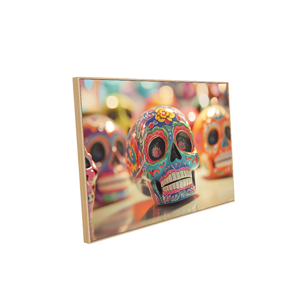 Colorful Sugar Skull Canvas Wall Art