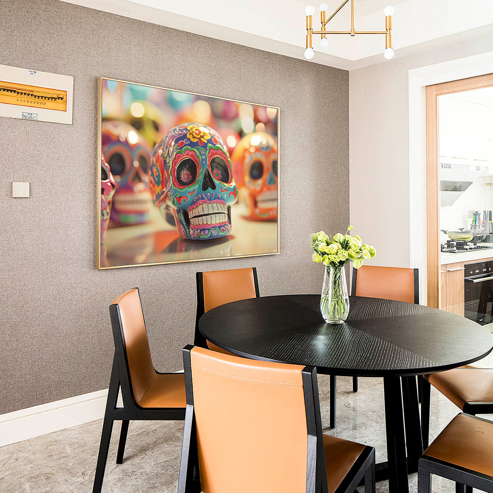 Colorful Sugar Skull Canvas Wall Art