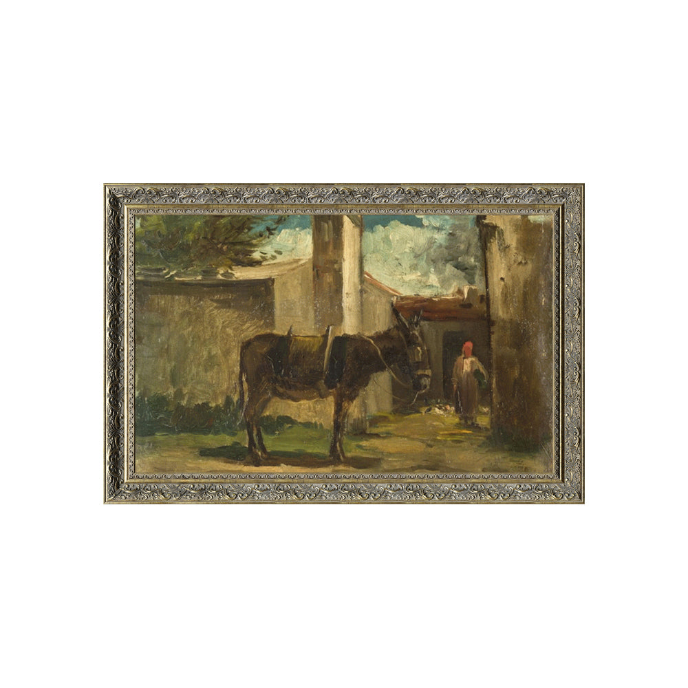 "Donkey in Front of a Farm, Montmorency" By Camille Pissarro
