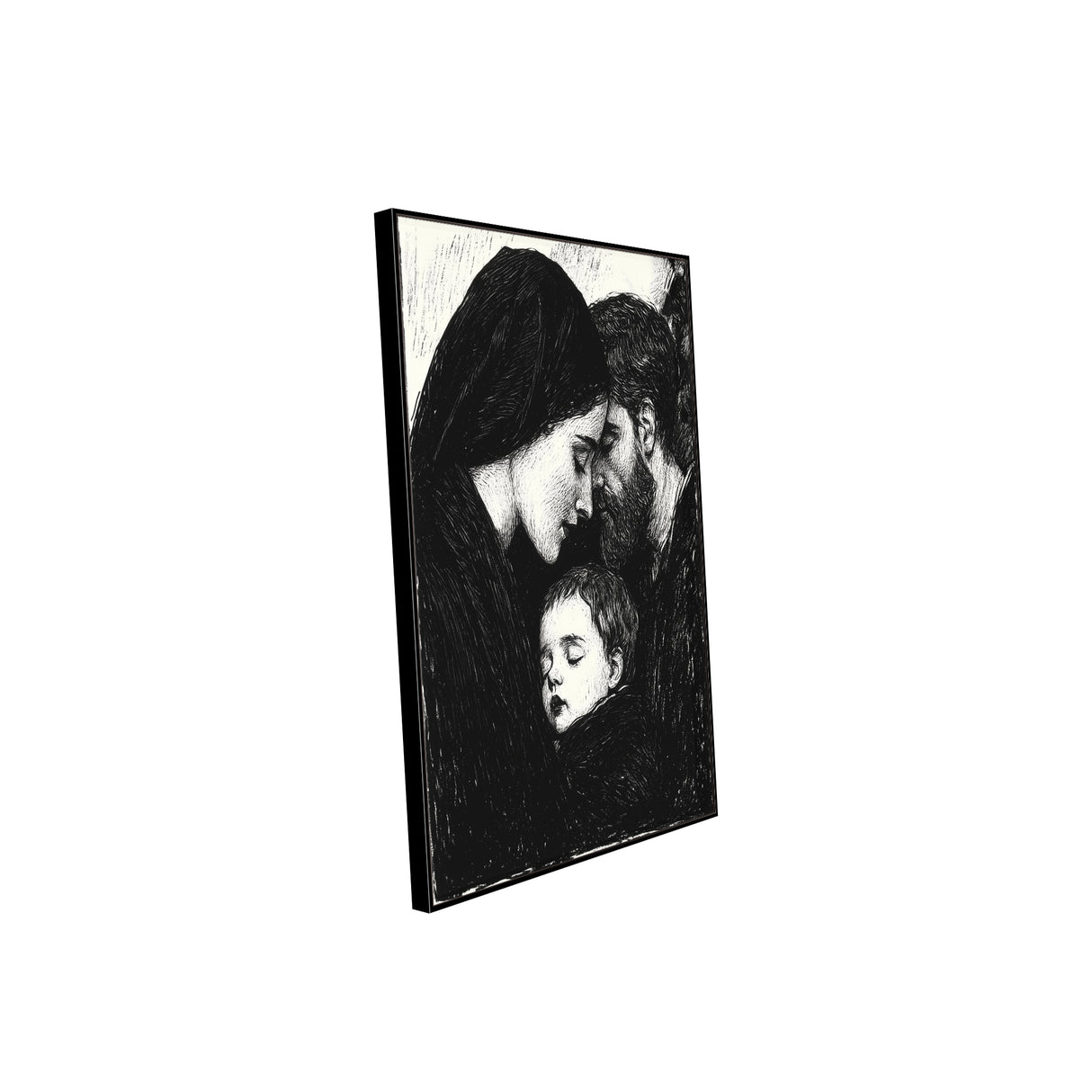 Timeless Family Embrace Canvas Wall Art