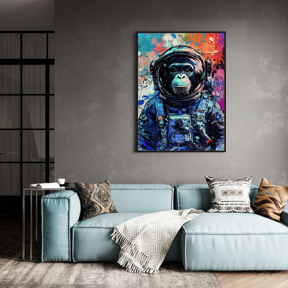 Cosmic Chimp Astronaut Canvas Wall Art
