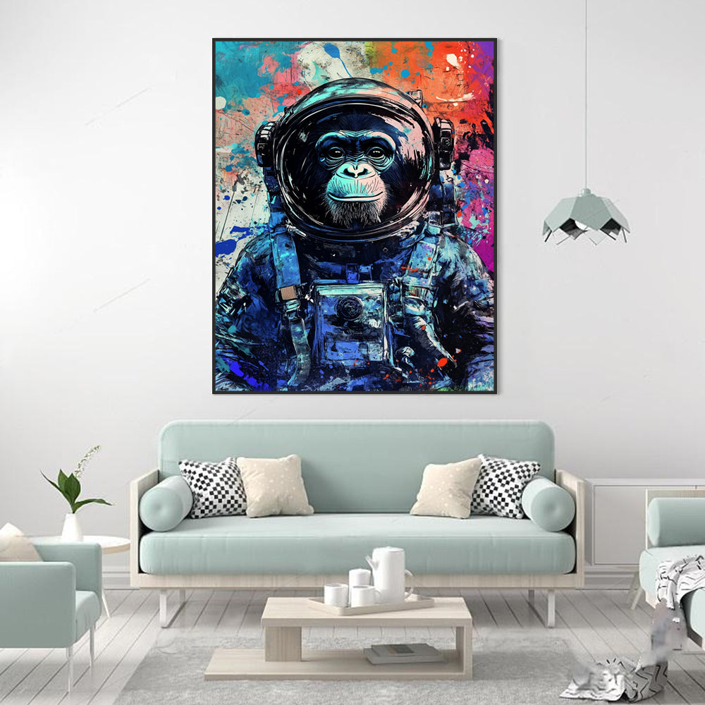 Cosmic Chimp Astronaut Canvas Wall Art