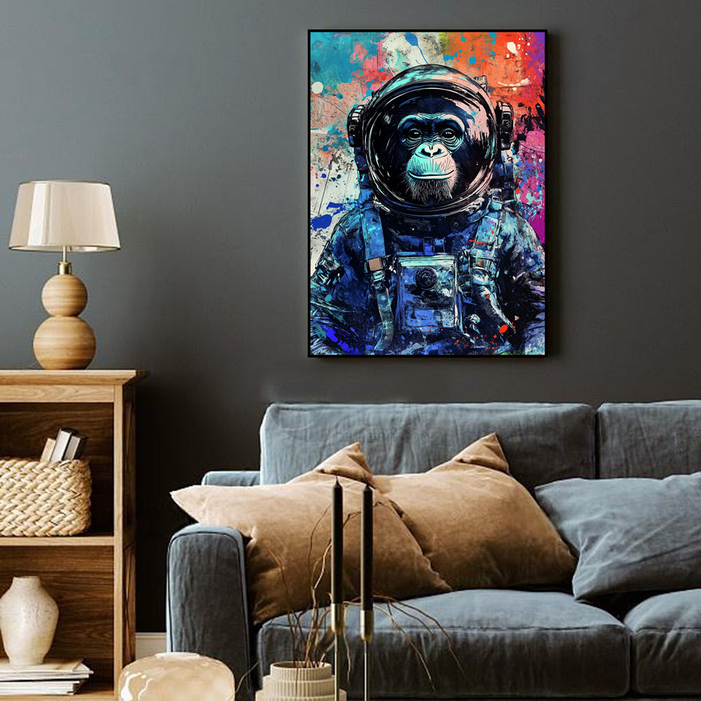 Cosmic Chimp Astronaut Canvas Wall Art