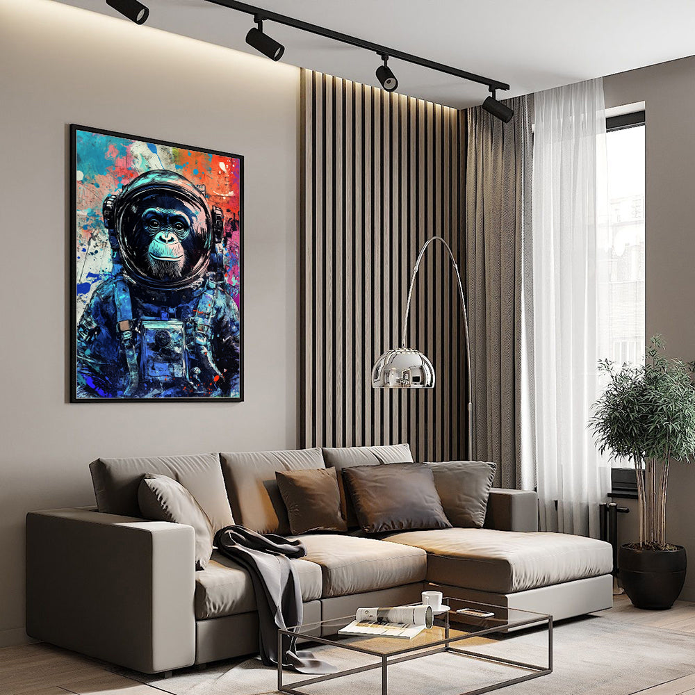 Cosmic Chimp Astronaut Canvas Wall Art