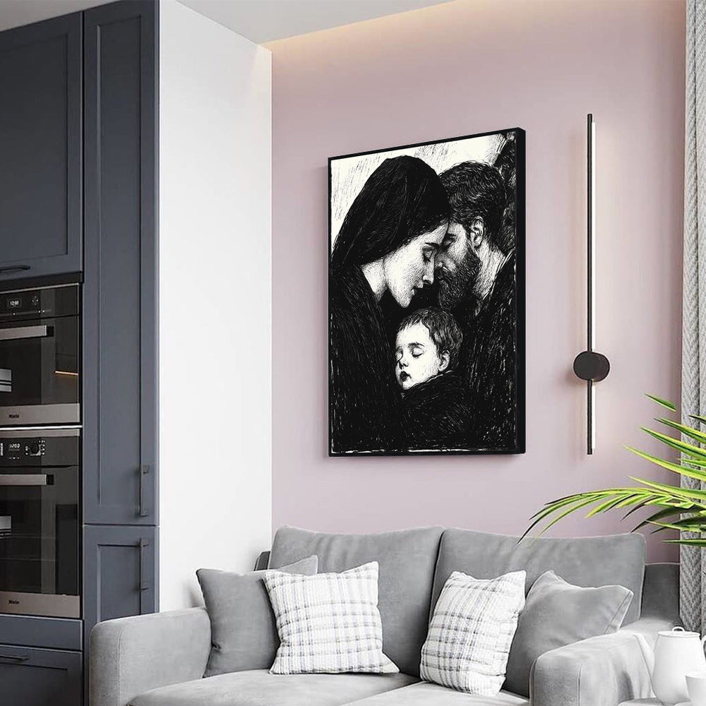 Timeless Family Embrace Canvas Wall Art