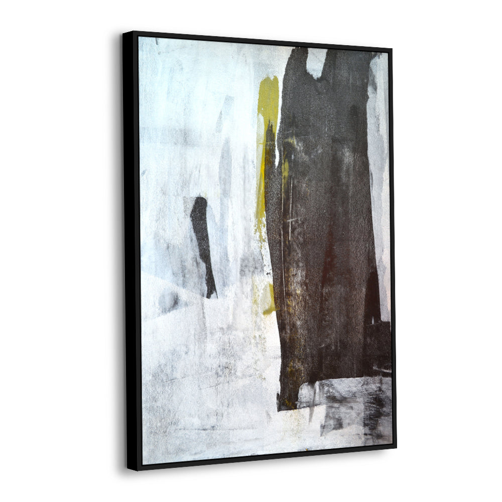 Contemporary Minimalist Painting- Modern Black & White Canvas Wall Art