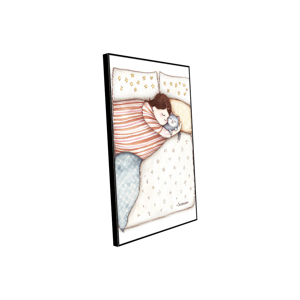 Cozy Bedtime Illustration Canvas Wall Art
