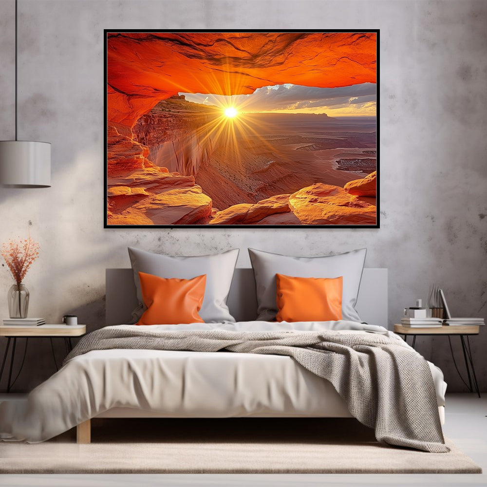 Sunlit Desert Arch Canvas Wall Art