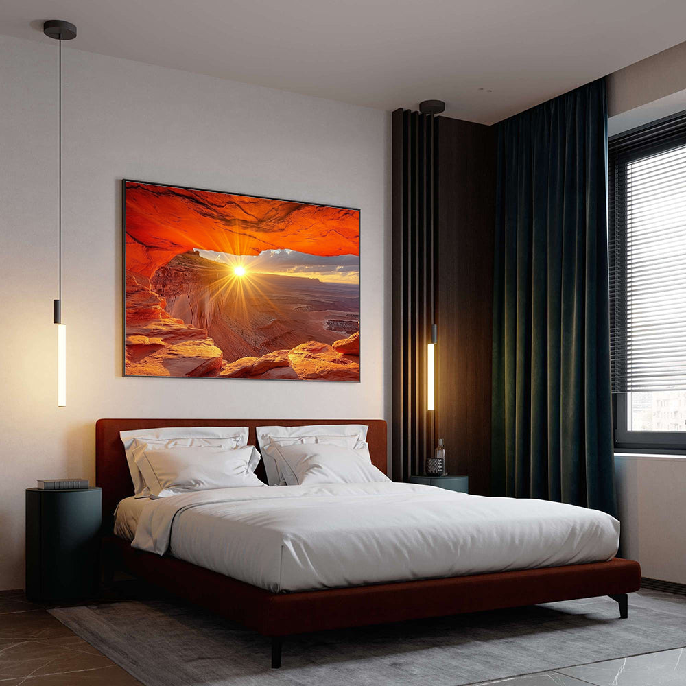 Sunlit Desert Arch Canvas Wall Art