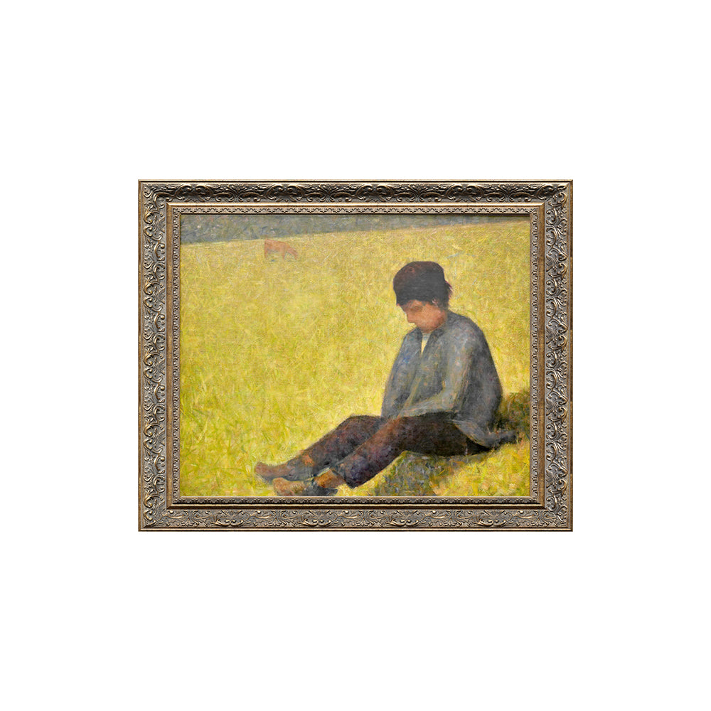 Study For A Peasant Boy Sitting In A Meadow By Georges Seurat