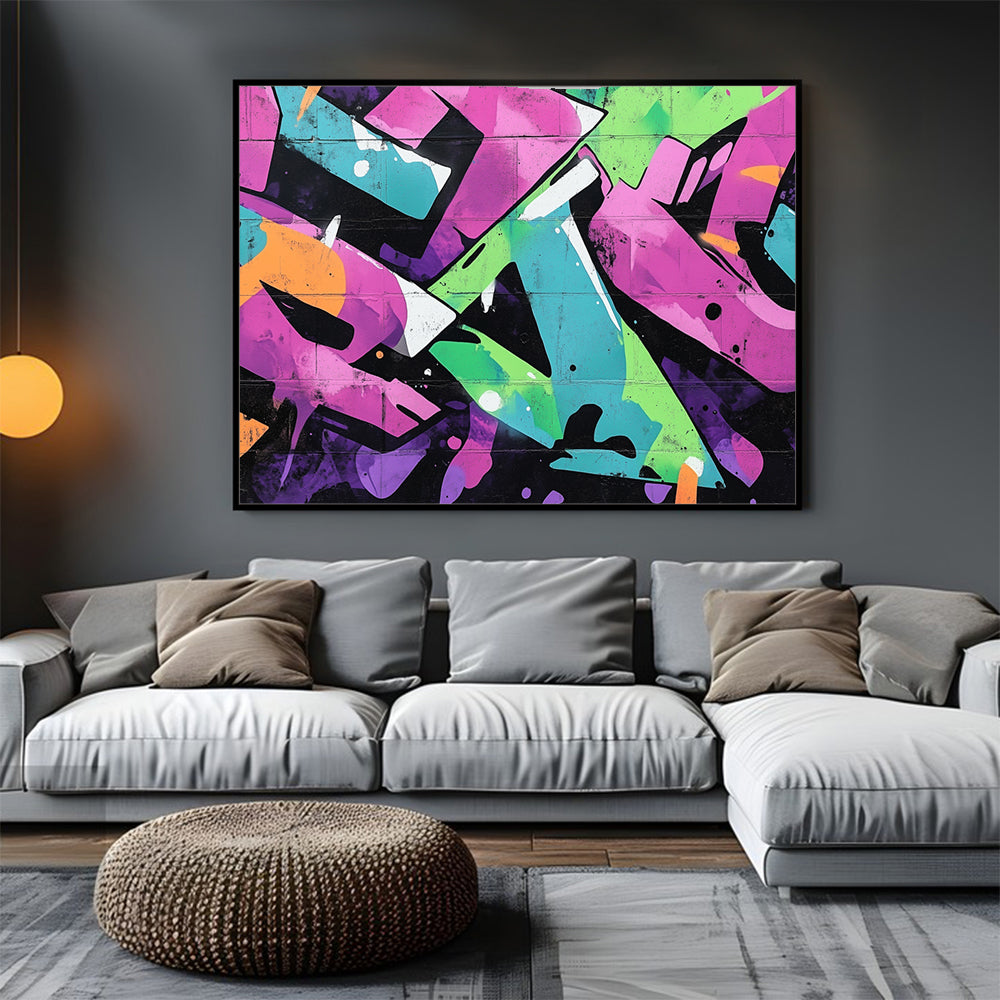 Urban Graffiti Explosion Canvas Wall Art
