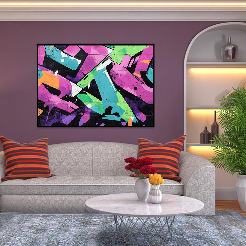 Urban Graffiti Explosion Canvas Wall Art