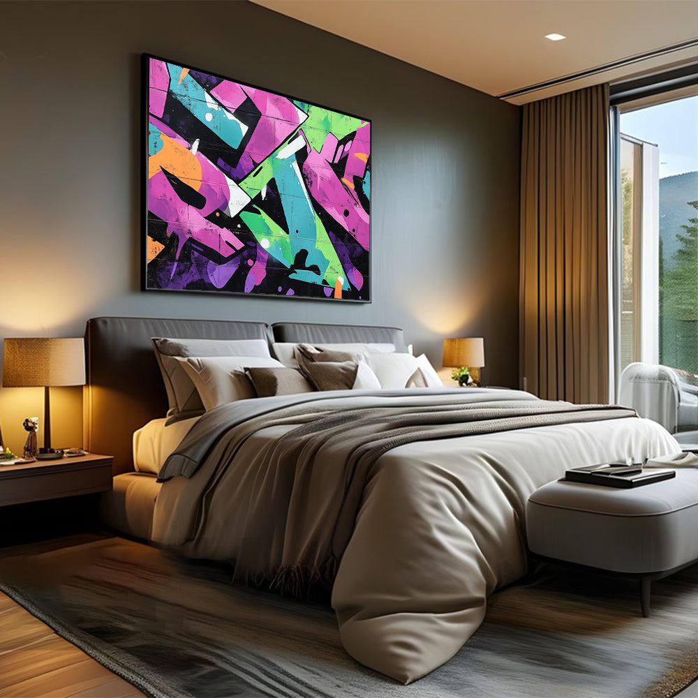 Urban Graffiti Explosion Canvas Wall Art