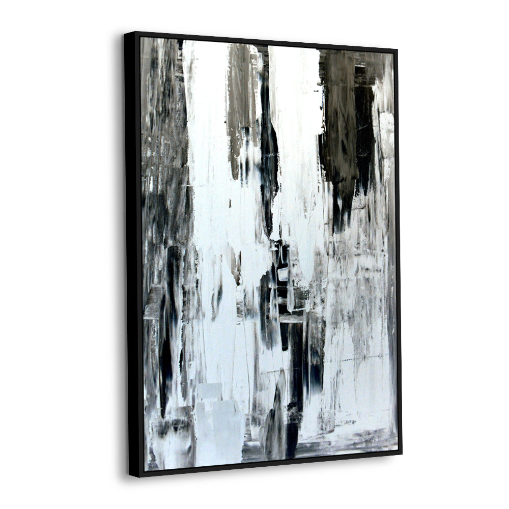 A Bold Statement Of Elegance Black, Gray, And White Canvas Wall Art