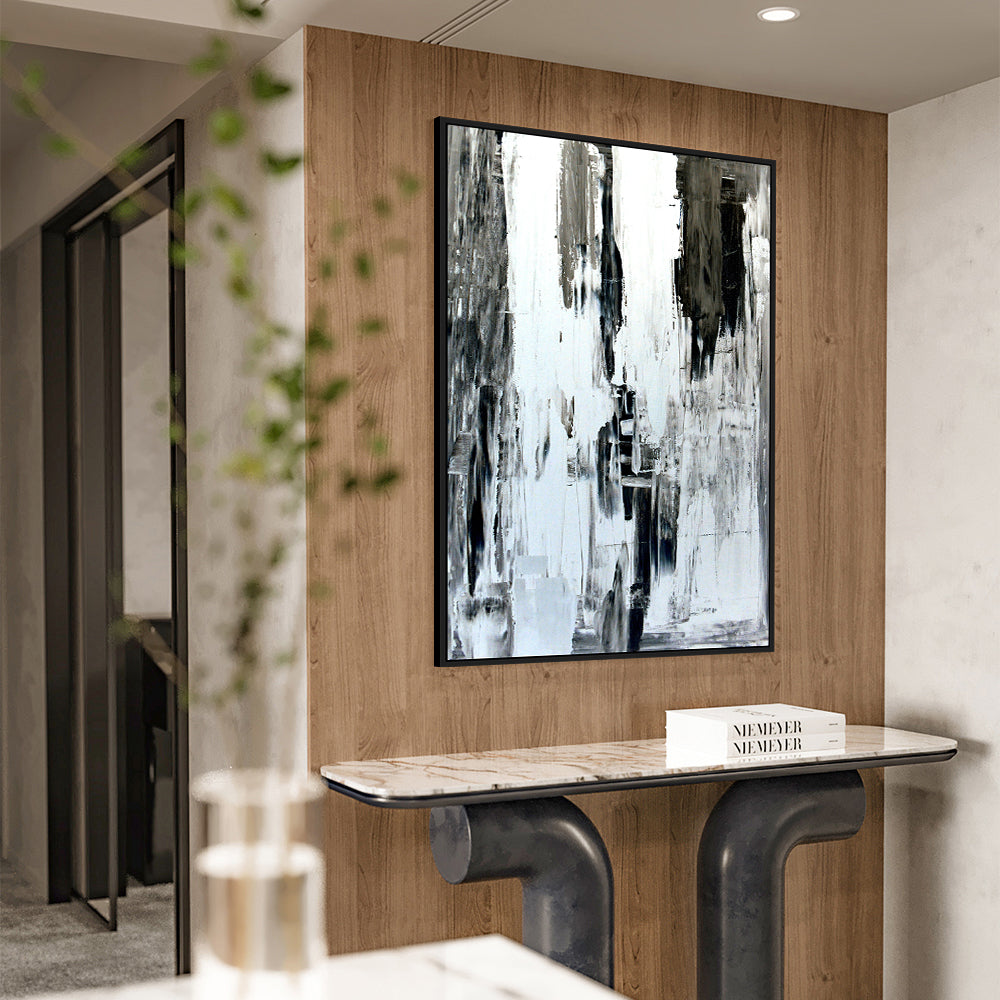 A Bold Statement Of Elegance Black, Gray, And White Canvas Wall Art