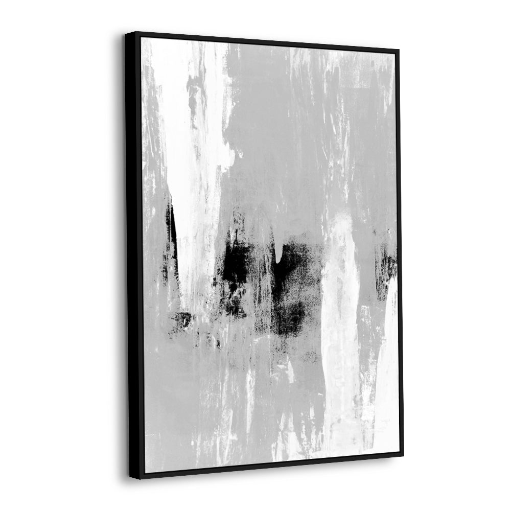 Minimalist Black, Gray, And White Abstract Canvas Wall Art