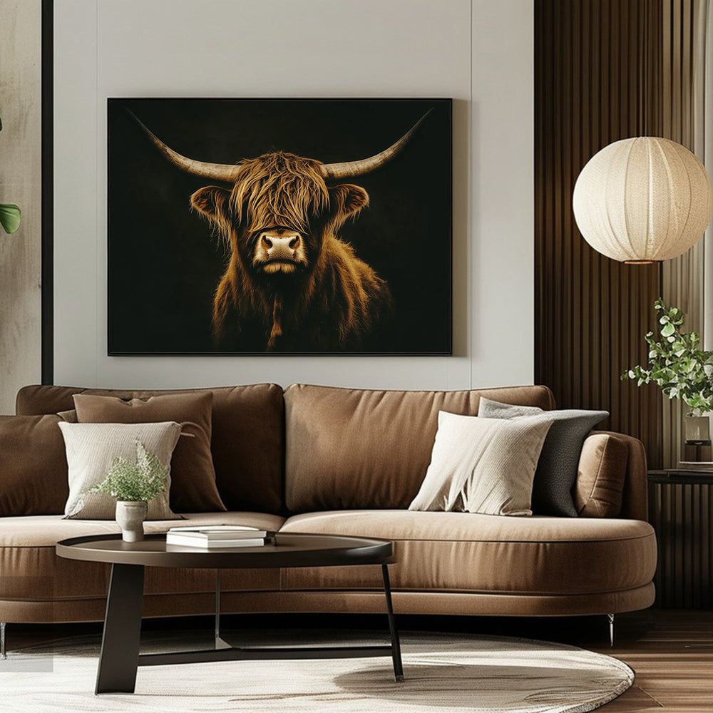 Majestic Highland Cow Canvas Wall Art