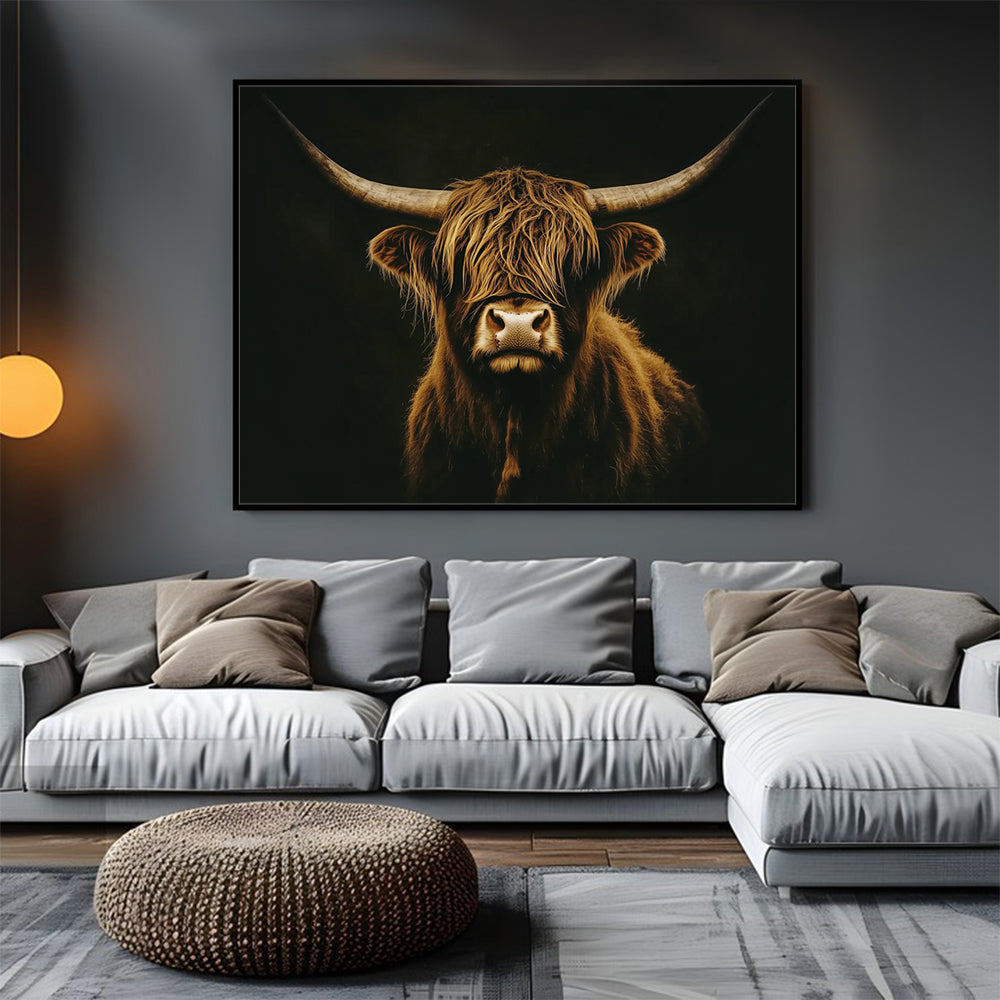 Majestic Highland Cow Canvas Wall Art