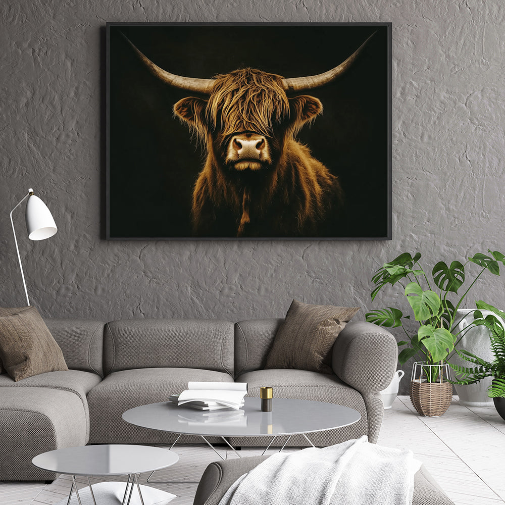 Majestic Highland Cow Canvas Wall Art