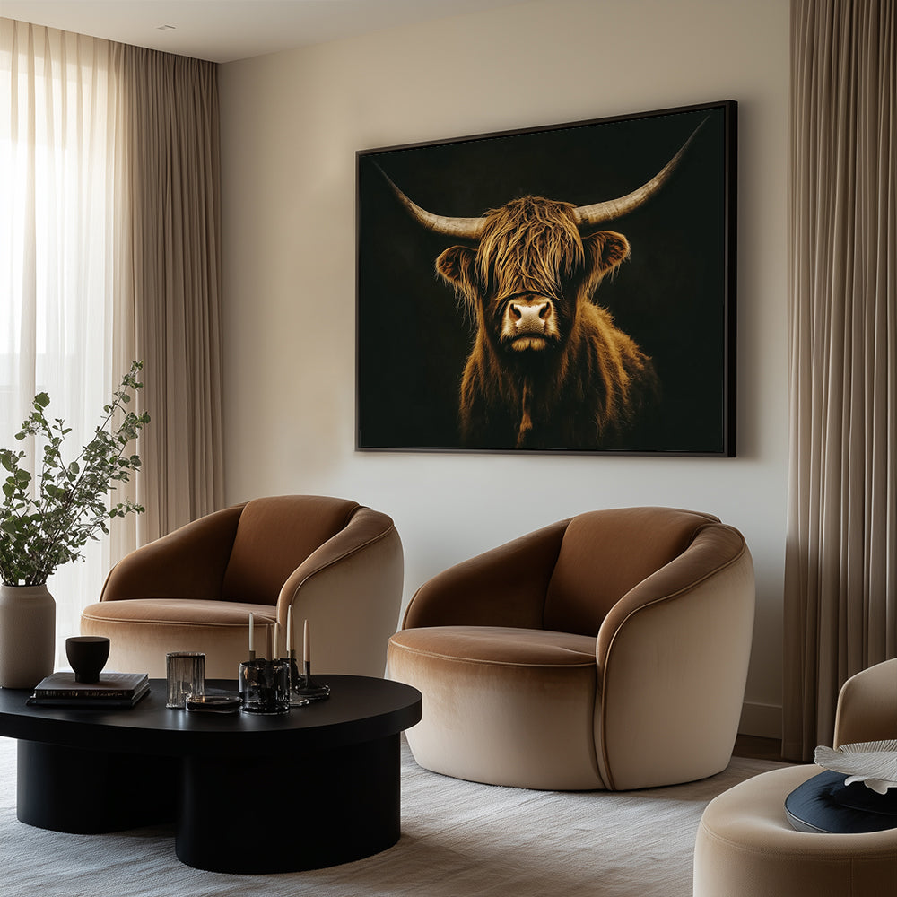 Majestic Highland Cow Canvas Wall Art