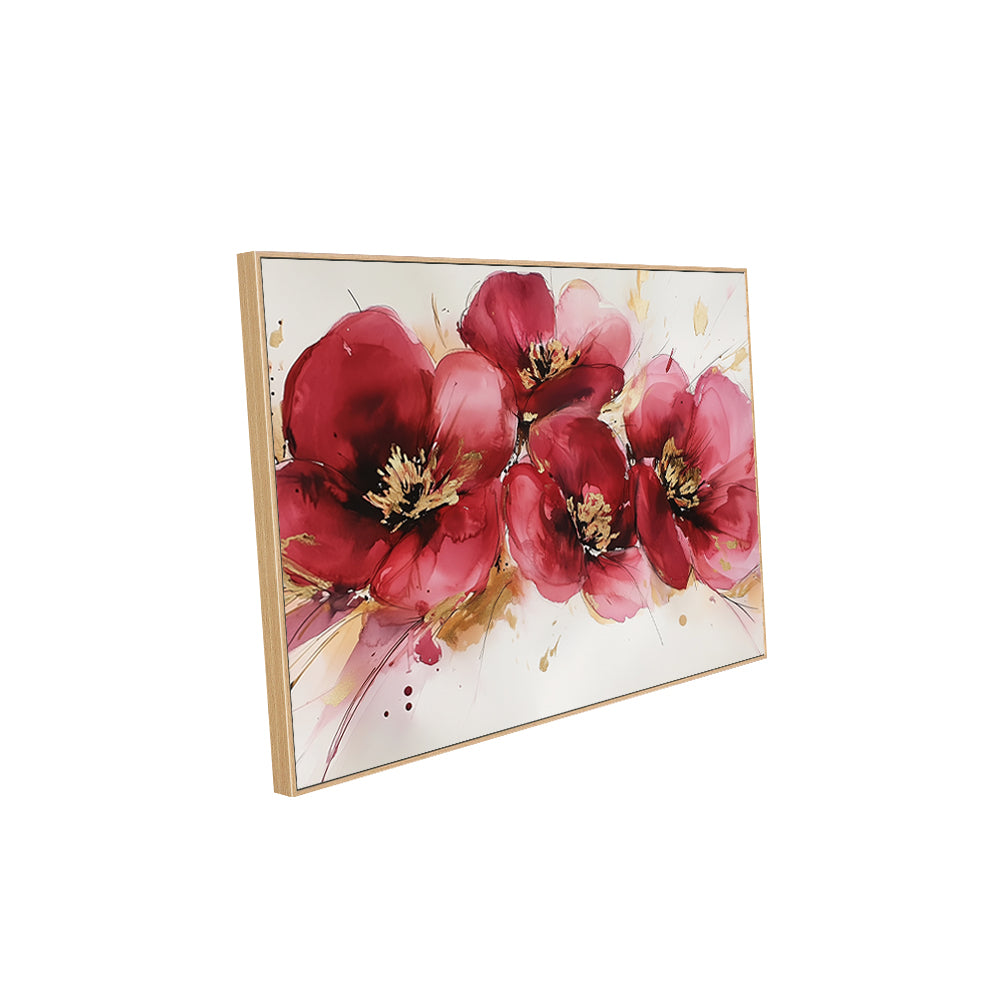 Bold Crimson Blossoms Canvas Wall Art