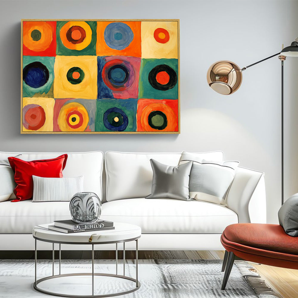 Vibrant Geometric Circles Canvas Wall Art