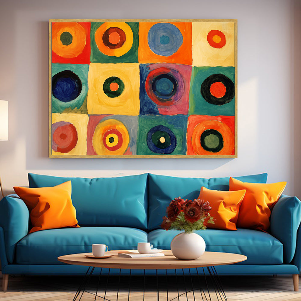 Vibrant Geometric Circles Canvas Wall Art