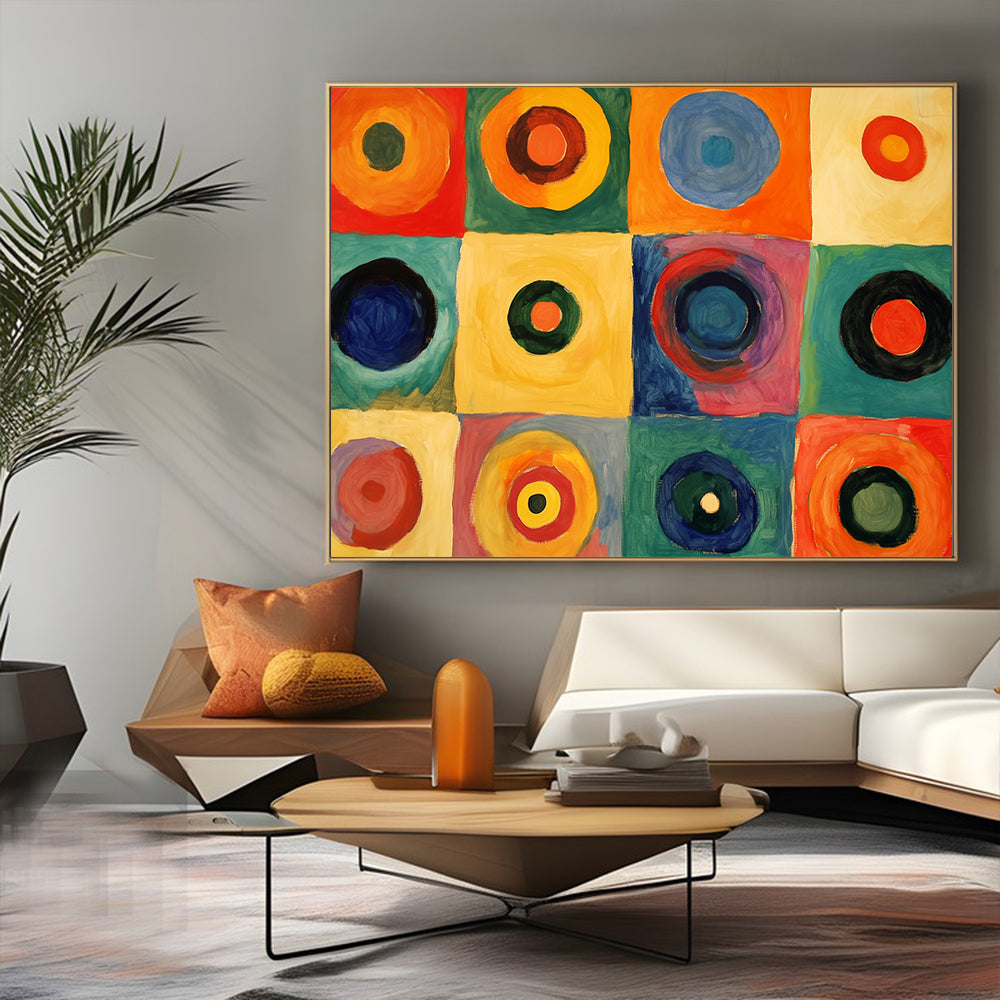 Vibrant Geometric Circles Canvas Wall Art