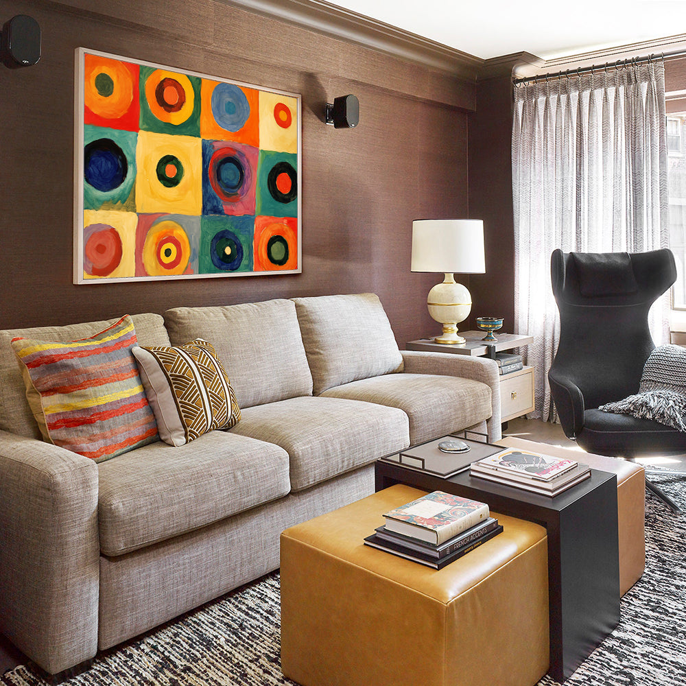 Vibrant Geometric Circles Canvas Wall Art