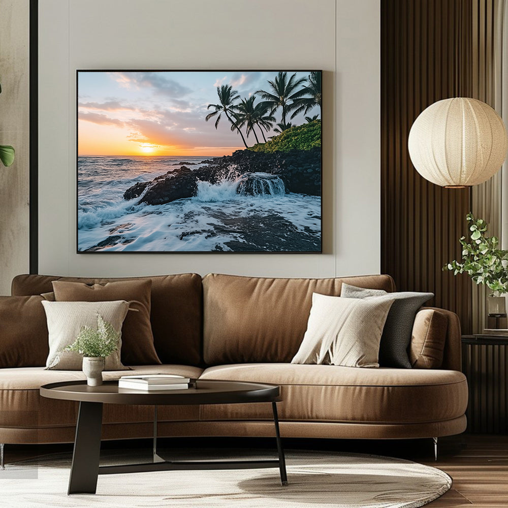 Tropical Sunset Serenity Canvas Wall Art